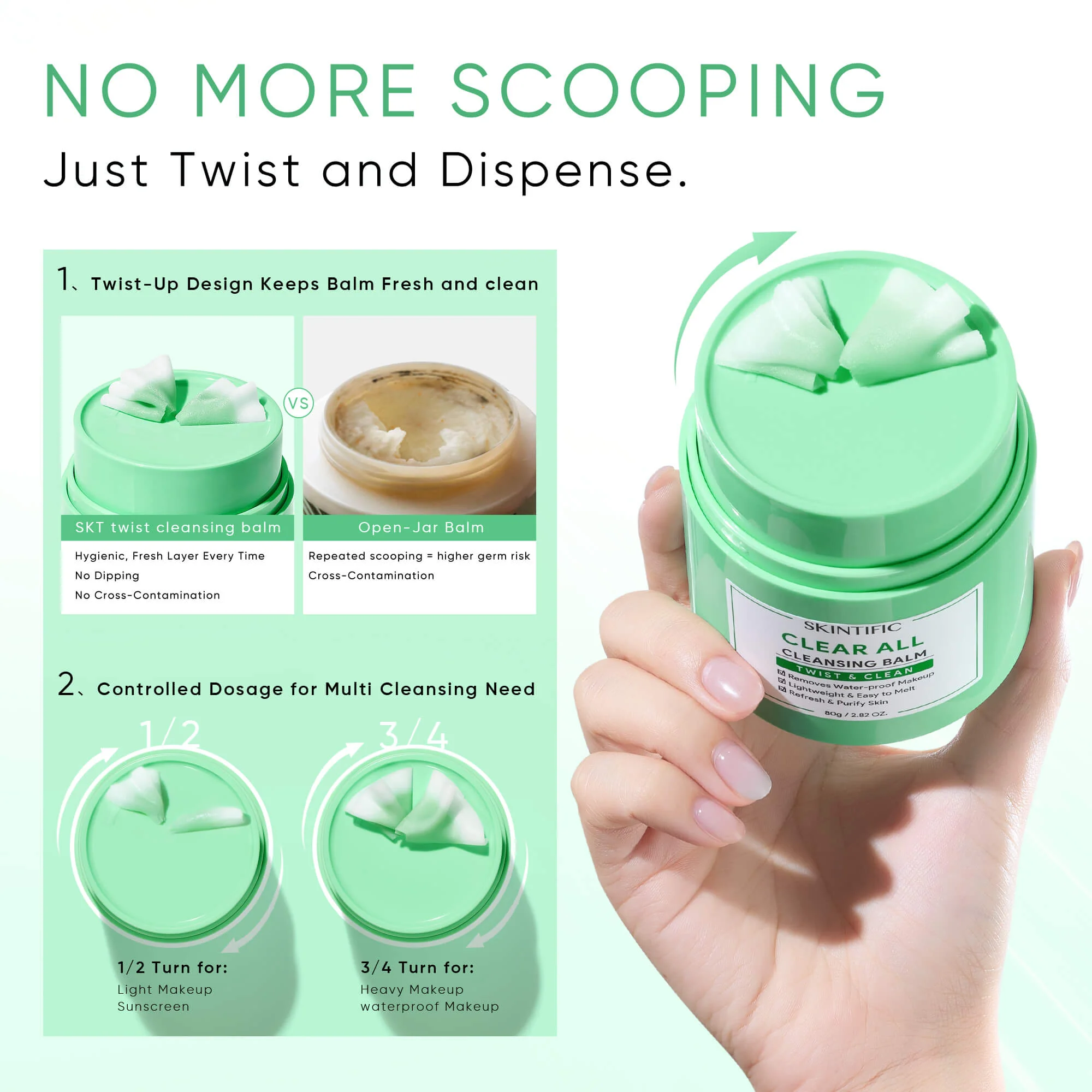 Clear All Twist-Up Cleansing Balm for Waterproof Makeup - Image 6