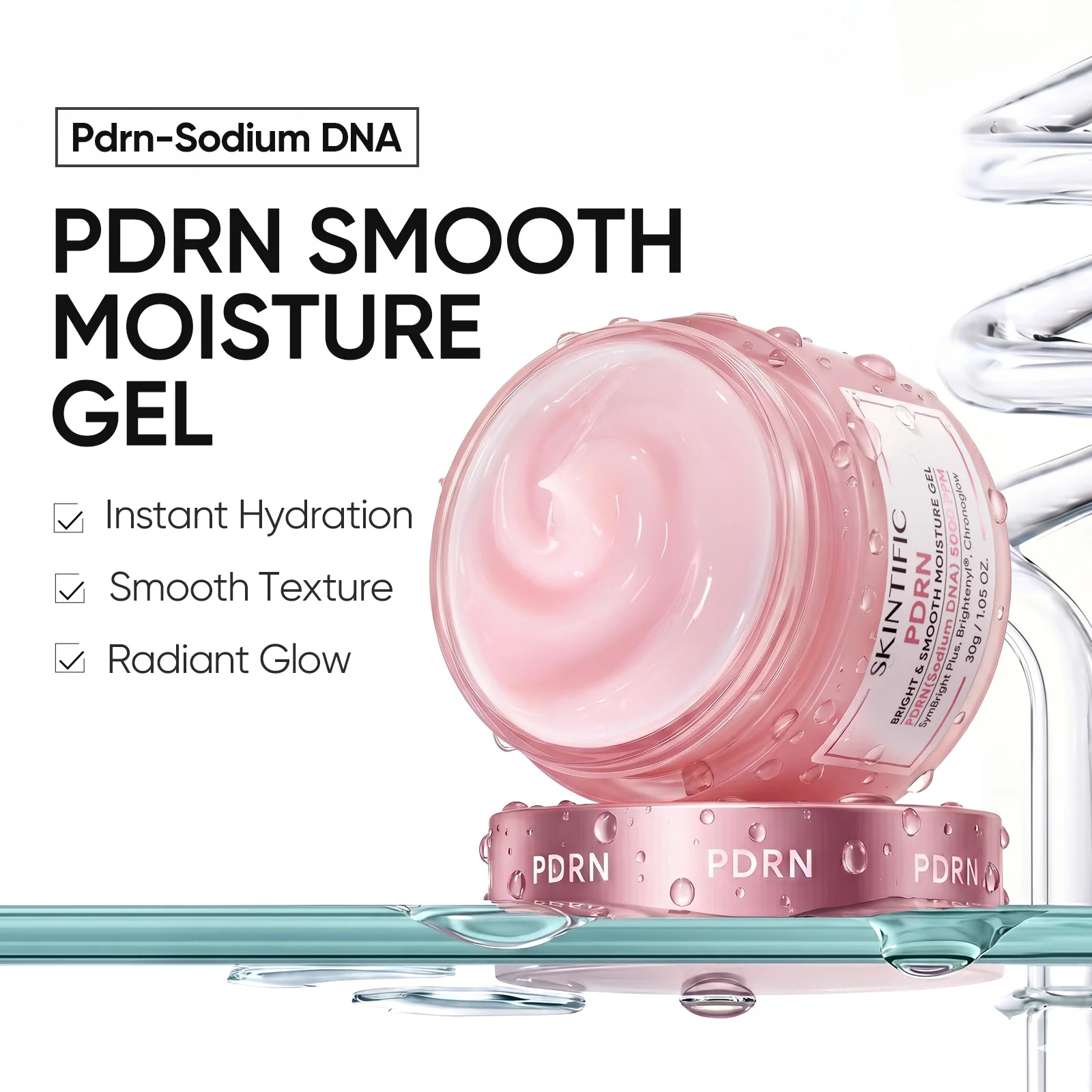 PDRN Bright & Smooth Moisture Gel Cream Moisturizer - Image 5